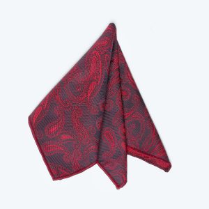 Paisley-maroon Pocket square